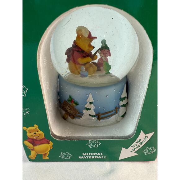 Disney Winnie the Pooh Piglet Fishing Wish You A Merry Christmas Snow Globe - Picture 2 of 3